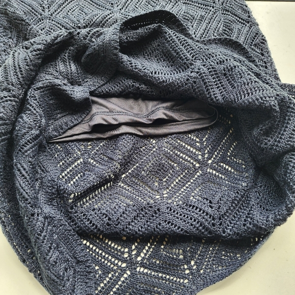 Emma & Posh Women's Knit Crochet Black Midi Skirt Elastic Waist Sz M - Picture 6 of 8